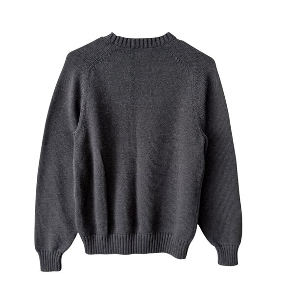 Vintage Lands End Mens Small Drifter Sweater Cotton Pullover 90s Charcoal Gray - Picture 6 of 14